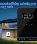 4000W Hybrid Solar Inverter With 24V DC To 120V AC Pure Sine Wave Glass LCD Display 140A MPPT shown outside home