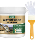 Clear Water Based Waterproof Sealant 16 Oz Ultra Strong Leak Repair Coating with brush and glove for versatile repairs