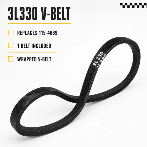 3/8 Inch By 33 Inch V Belt Replacement For Light Duty Power Transmission And Lawn Mower Drives 115-4669 Compatible FHP Wrapped Belt 1 Pack