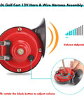 Universal 12 Volt Golf Cart Horn Kit With Hand Press Steering Switch And Wiring Harness Fits EZGO Club Car Yamaha And More