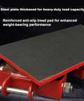 Close-up of steel plate on No Sweat Heavy Duty Machinery Mover With 5000 Pound Capacity featuring reinforced anti-slip tread.