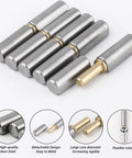 Tough And Reliable 10-Pack Weld-On Barrel Hinges For Heavy Duty Applications in carbon steel, showing size and flexibility features
