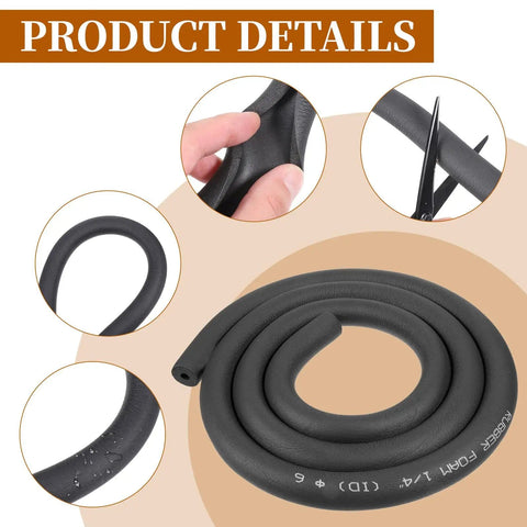 Foam Pipe Insulation Tube For Pipes Freeze Protection And Sharp Edge Safety Easy Install 1 Quarter Inch ID By 3 Eighth Inch Thick 6 Feet Length