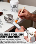 Applying Peelable Rubber Dip For Tools White Plastic Dip Grippy Anti Slip Durable Tool Handle Coating Waterproof Protection