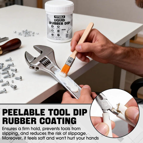 Applying Peelable Rubber Dip For Tools White Plastic Dip Grippy Anti Slip Durable Tool Handle Coating Waterproof Protection