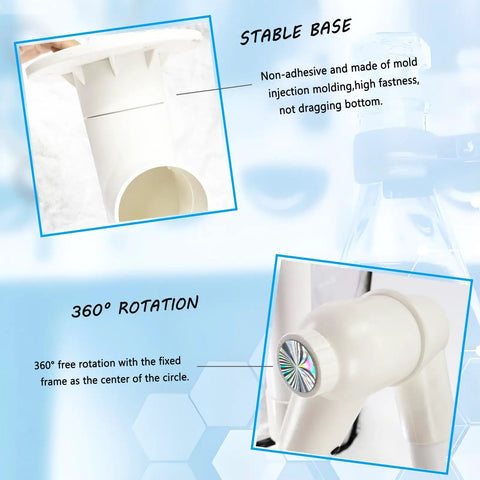 Close-up of stable base and 360° rotation feature of 2 Pack Adjustable Flexible Fume Extraction Arm With 3 Joint Mobility.