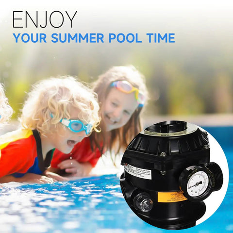 Pool Pressure Gauge Replacement For Spa Valve And Filter Fits 190059 Style Gauges Works With Nautilus Plus Cristal Flo Triton And More Plug And Play Install For Quick Pool And Spa Setup, round gauge on black filter