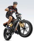 Rider on Electric Fat Tire Bike For Adults With 1500W Peak Motor Off Road Ebike 48V 15Ah Removable Battery 20x4.0 Fat Tires