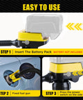Steps to use Cordless Fuel Transfer Pump With Flexible Hose, Battery Powered For DeWalt 20V And Milwaukee 18V Tools