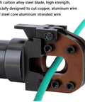 Heavy Duty Hydraulic Cable Cutter Pliers With 6 Ton Cutting Capacity For Ropes And Wires, close-up of high carbon alloy steel blade.