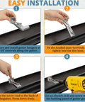 Step-by-step installation of 5 Inch Gutter Hangers And Hidden Bracket Set For Sagging Gutters, No Fuss Install Quick Screw System, 10 Pack.