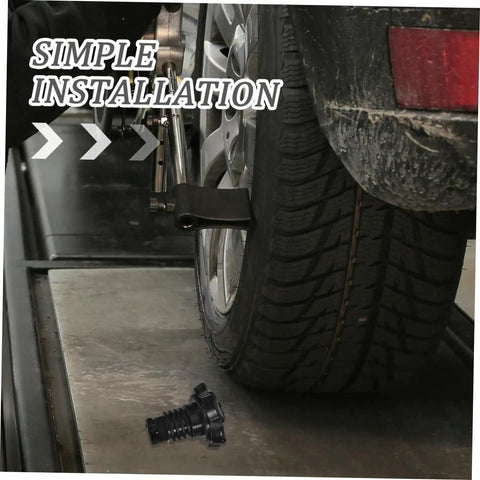 Installation of Beefed-Up Spare Tire Hold Down Bolt Kit For Cars with heavy duty clamp mounting on vehicle tire.