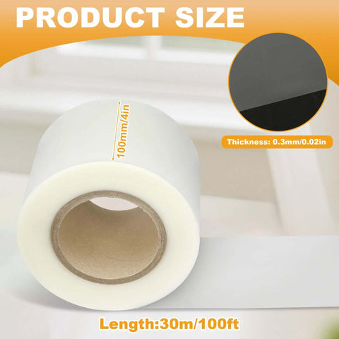 Roll of press brake urethane die protection film for stainless steel, 4 inch wide, 0.02 inch thick, 100 ft roll, white color