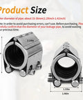 Heavy Duty Pipe Repair Clamp Kit 1 Inch 33mm 36mm Emergency Leak Sealer For Plastic And Metal Pipes Stainless Steel Band High Pressure Resistant Clamp For Water Gas Oil Lines Quick Fix That Stops Leaks Fast. Two stainless steel pipe clamps with dimensions and size details.