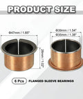 Built Tough 6 Piece Flanged Sleeve Bearing Kit Featuring 35 Mm Bore 39 Mm Outer Diameter 26 Mm Length 47 Mm Flange Iron Copper Construction For Smooth Heavy Duty Use sizes displayed.