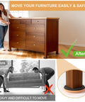 Heavy Duty Felt Furniture Sliders For Hardwood Floors And tile Pads protecting furniture as shown moving a dresser and couch with ease.