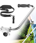 Upgraded Ergonomic Weed Eater Handle With Non Slip Grip Adjustable Shoulder Harness And Bracket Clamp Universal Back Saver Trimmer Handle Extension