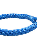 Blue 1/4 Inch Soft Shackle made from UHMWPE rope with 3.7 ton break strength for sailing, climbing, camping and recovery.