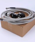 Top Grade Stainless Steel Fuel Line Kit For Chevy Silverado 1500 And Gmc Sierra 2004 To 2007 With Classic Models Too Perfect Oem Replacement That Stops Leaks Cold And Keeps Your Ride Running Smooth Without Any Drama Or Engine Hiccups. braided fuel line kit with fittings and clips on box
