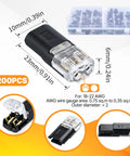 Plug In Wire Connectors With Locking Buckle Two Pin Double Wire Connector No Stripping Solderless For LED Lights