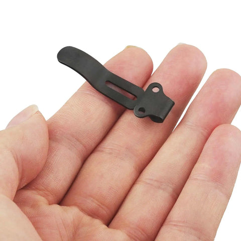 Compact Mini Deep Carry Pocket Clip In Stainless Steel Black 1.64 Inch Includes 2 Clip Screws Ultra Durable EDC Knife Clip