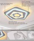 Dimmable Acrylic Ceiling Light With Remote Control, Flush Mount LED Modern Lamp, Cool Chandelier For Bedroom Kitchen Kids Room 68W White Easy Install Energy Efficient displayed illuminated on ceiling.