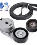Premium Serpentine Belt Tensioner Idler Pulley Kit For Chrysler 300 And Dodge Charger V6 Fits 2005 To 2010 Models With Reliable OE Numbers 38323 Perfect Ride Fix, belt and pulleys