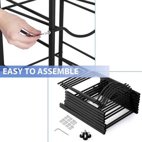Beefy 5 Tier Detachable Water Bottle Holder for 5 Gallon Jugs Adjustable Horizontal or Tilt Storage Rack Black assembly parts