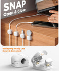 Dual Spring Cord Clips Pack No Slip Adhesive Cable Organizer For Chargers And Wires Keeps Cords Locked On Nightstand Wall Or Car