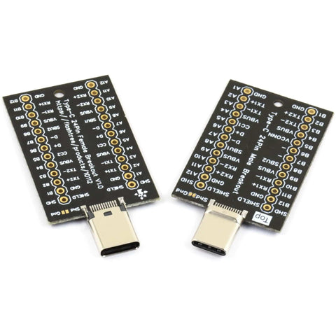 USB Type C Breakout Board With 24 Pin Male And Female Plugs Gold Plated PCB For Easy USB C Port Replacement And No Soldering Hassles Set