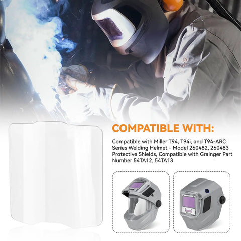 Front Cover Replacement Lenses Pro Grade For T94 T94i And T94-ARC Welding Helmets Fits Model 260482 260483 Shields Grainger 54TA12 54TA13