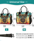 Insulated Lunch Bag Cooler Tote for Outdoor Picnics and Camping, sizes S and M, with detachable strap and dog print design