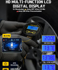 Digital Tire Inflator With Pressure Gauge 200 PSI Auto Shutoff LED Flashlight 7 Piece Heavy Duty Air Tool Set display