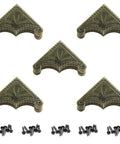 Skip The Repair Bills Heavy Duty Metal Box Corner Protectors Keeping Your Furniture Straight Up Safe, 1.5 Inch Antique Square Brackets, 30 Pack shown with screws.