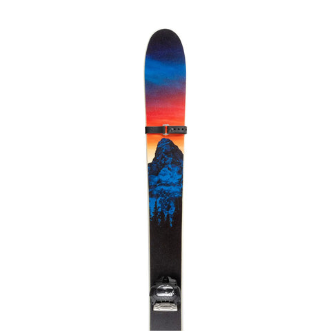 All Purpose Utility Strap 18 Inch Tie Down With 70 Lb Load Capacity securing a ski on a white background