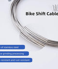 Universal 2100mm Bicycle Shifter Cable Kit With Stainless Steel Wire Tips And O Rings Perfect For Mountain And Road Bikes Smooth Shifting