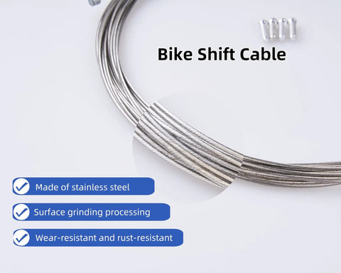 Universal 2100mm Bicycle Shifter Cable Kit With Stainless Steel Wire Tips And O Rings Perfect For Mountain And Road Bikes Smooth Shifting