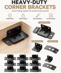 Beefy Heavy Duty Stainless Steel Corner Brackets 8 Pack With 90 Degree L Shape Joint Braces for cabinets shelves bed frames