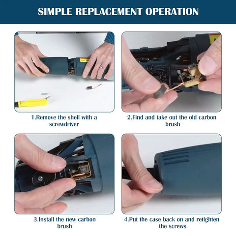 Step-by-step carbon brush replacement for Electric Sheet Metal Nibbler Cutter With 1700 RPM High Speed Rotor Cuts Steel Up To 1.8mm.