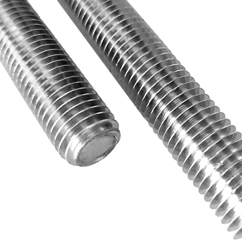Two 304 stainless steel 3/8-16 fully threaded rods, 12" long, right-hand threads.