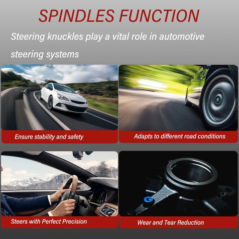 Front Steering Knuckle And Wheel Bearing Hub Assembly 2 Pack Direct Fit For Toyota Camry 2012 2013 2014 2015 2016 2017 2.5L SE SE Sport XSE Passenger And Driver Side illustrating stability and precision