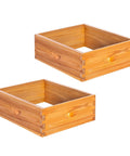 Two Pack 10 Frame Langstroth Medium Beehive Supers Kit With Beeswax Finish showing cedar wood construction.