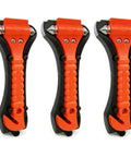 Three orange and black Car Window Breaker Hammer And Seat Belt Cutter 2 In 1 Emergency Escape Tool For Cars Safety Glass Breaker Auto Safety Essentials And Accessories 3 Pack.