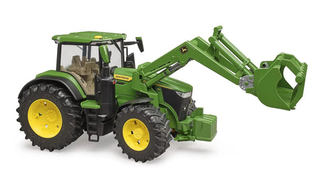 John Deere 7R 350 Front Loader Tractor Toy Model with openable hood, realistic engine, working loader, and durable scale size