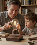 Magnetic Levitating LED Light Bulb Desk Lamp With Wireless Power Floating Glow That Spins In Air Lit Home Office Decor