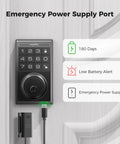 Smart Keyless Entry Door Lock With WiFi Keypad Front Door Deadbolt That Plays Nice With Alexa And Google Assistant with power port