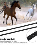 Double Layer Leather Spur Straps With Stainless Steel Buckle For Equestrian Riding Accessories 50cm Black, horses running