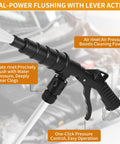 Lever Action Coolant Flush Gun Kit For Automotive Cooling System And Heater Core Cleaning with transparent hose, close-up