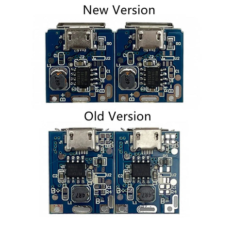 Comparison of new and old versions of 12Pcs 5V Boost Step Up Power Supply Modules With LED Display USB And Micro Port For DIY Charger Lithium Battery Charge Protection Board High Efficiency Step Up Converter Kit