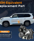 Toyota Front Driver Left Door Lock Actuator Motor Replacement Fits RAV4 2006-2015, 4Runner 2010-2019, Camry 2007-2017, Corolla 2009-2013, Lexus GX460 ES350 2010-2017 Replaces 69040-0C050 on white SUV left front door